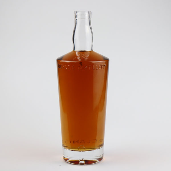 700ml Clear Nordic Round Empty Rum Whisky  Glass Liquor Bottle 700g