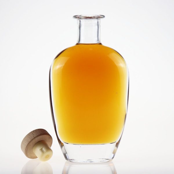 500ml Flat round goose oval top thick bottom thin glass bottle  750g