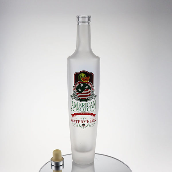 375ml 580g Clear Glass Bottle With Decal For Liquor