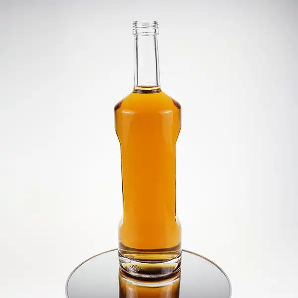750ml 680g glass liquor bottle with sides dent design