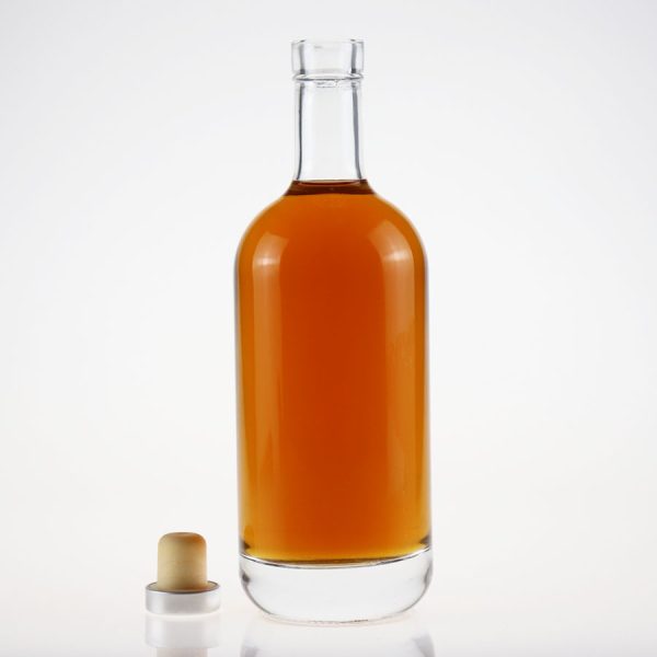 500ml Round glass bottles for gin vodka whisky 620g