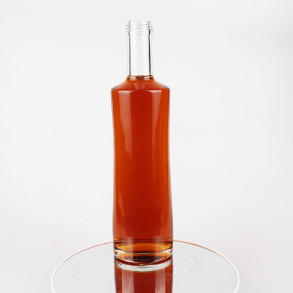 500ml Clear Cylinder  Glass Liquor Whisky Bottle with Long Neck 480g