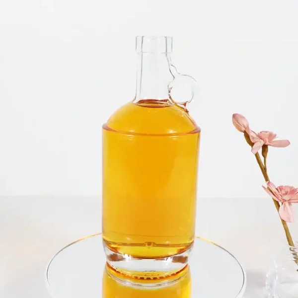 750ml 850g Glass Whiskey Bottle with finger loop handle