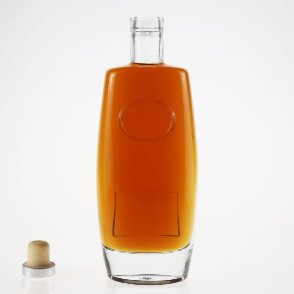 Tequila empty 500ml engraving decal glass bottles With Corks 750g