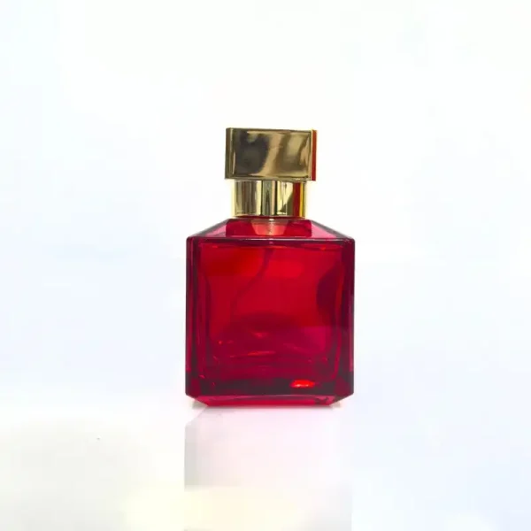 50ml 70ml Red glass perfume bottle with aluminum cap