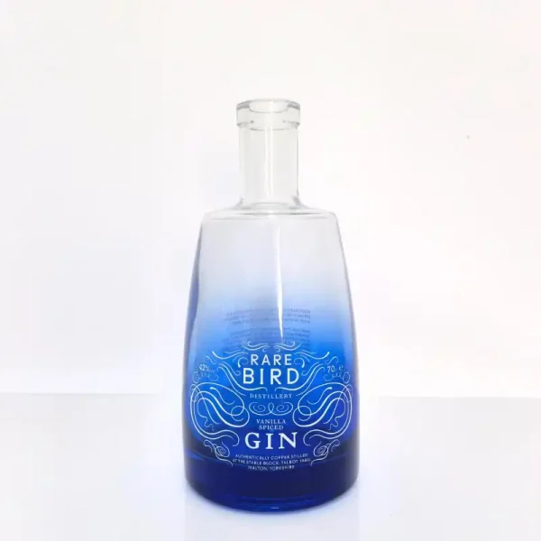 700ml Blue glass bottle bottom painting for gin