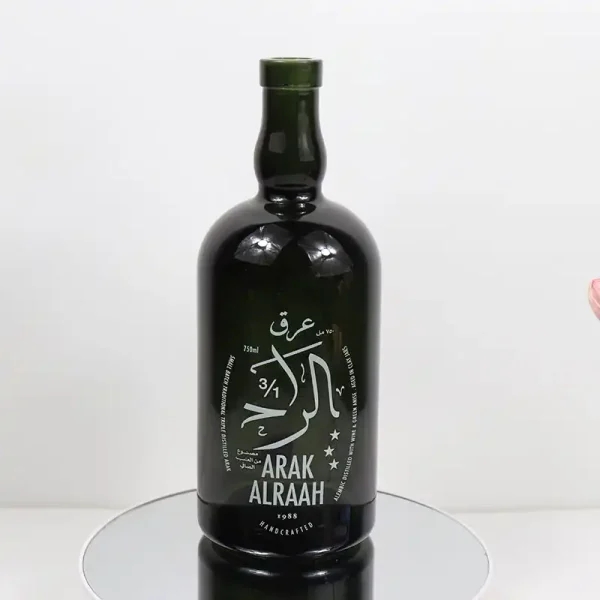 750ml Classic shape whiskey glass bottle with silkscreen