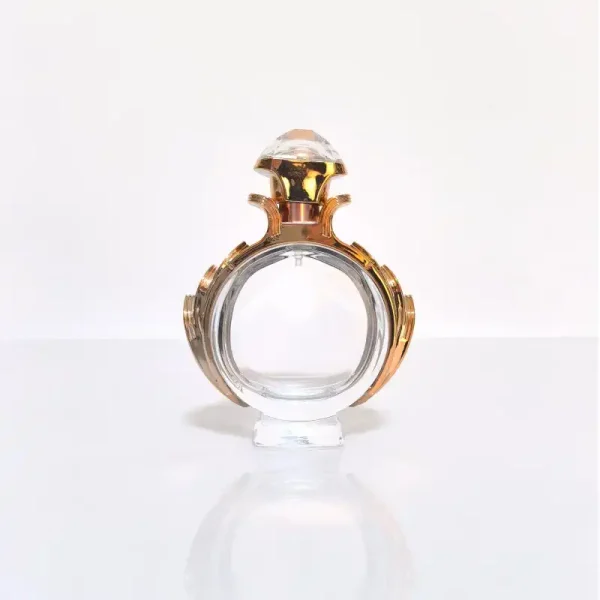 70ml Round Glass Perfume bottle with gold decoration