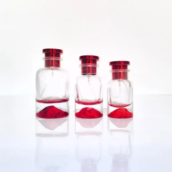 30ml 50ml 100ml Perfume bottle with red painting and red cap