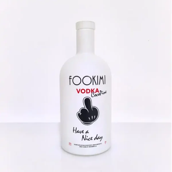Matte white glass bottle for vodka 750ml