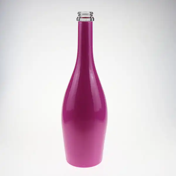 750ml champagne glass bottle with pink painted