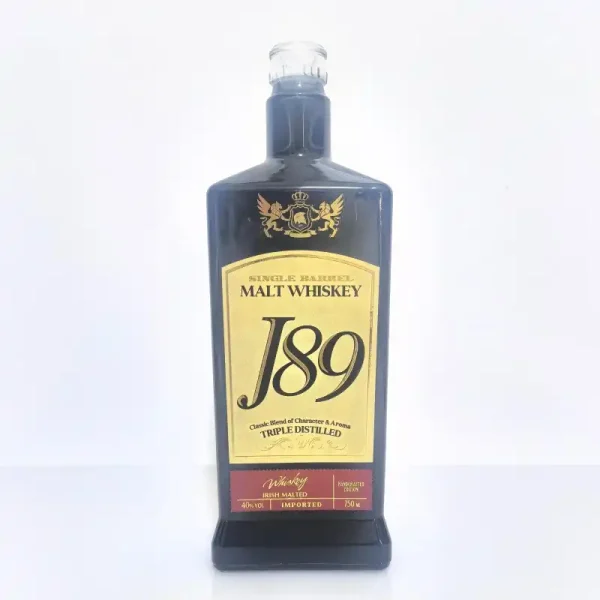 750ml labeled glass whiskey bottle with Guala top