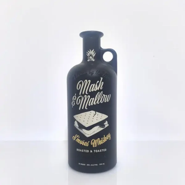Superior matte black spraying liquor bottle with embossed logo