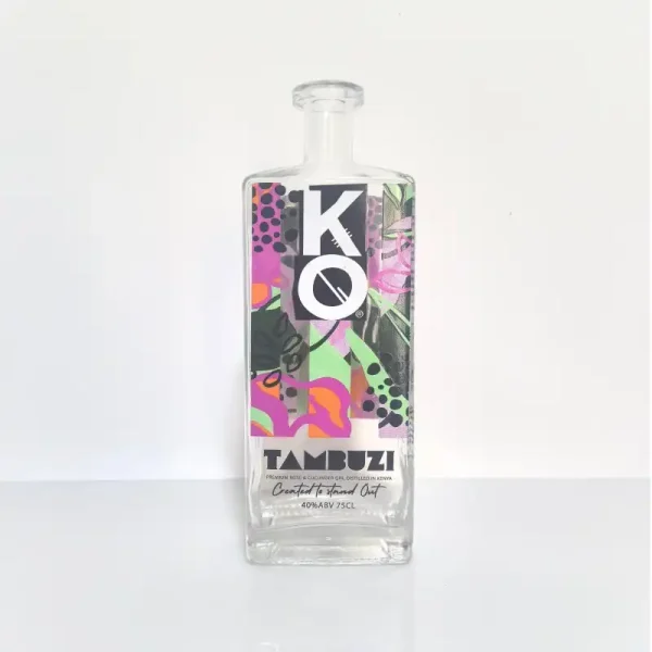 Fancy square liquor bottle with crystal cap
