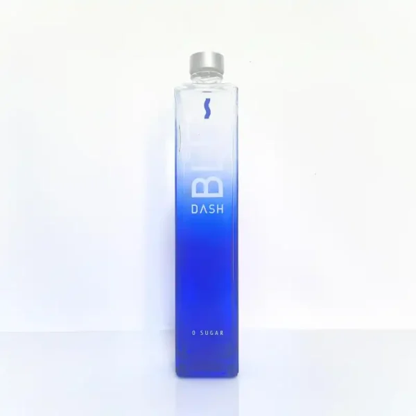 Square glass bottle with blue gradient painting