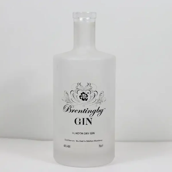 700ml customized glass gin bottle with frosted and printing 750g