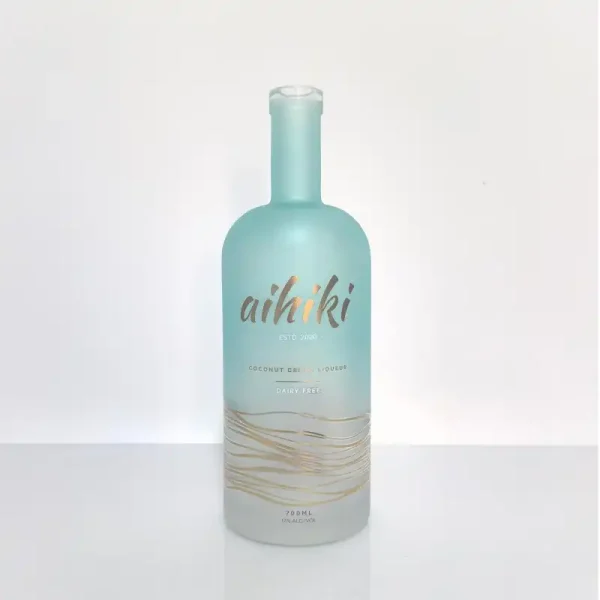 700ml gradient color frosted cream liqueur glass bottle with hot stamping 650g