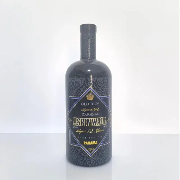 700ml round rum glass bottle black painting with screen printing 650g