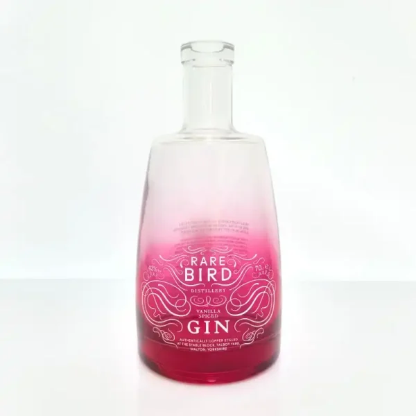 Red glass bottle bottom for gin
