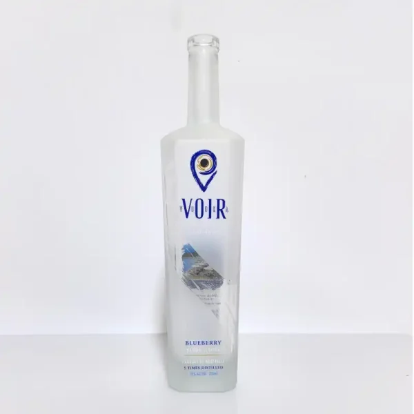 700ml customized glass vodka bottle with painting and printing 850g