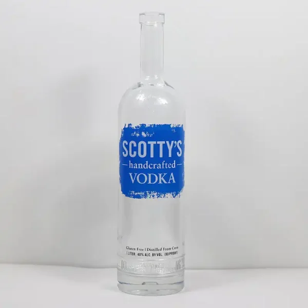 1750ml vodka glass bottle with customized logo printing 1000g