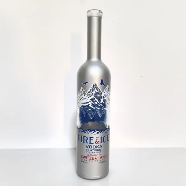 Superior Vodka Gin glass bottle with sliver printing