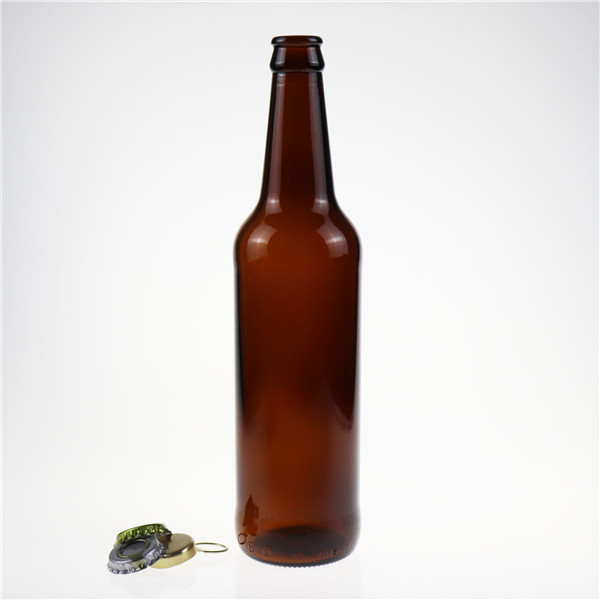 500ml dark brown glass beer bottle with crown cap