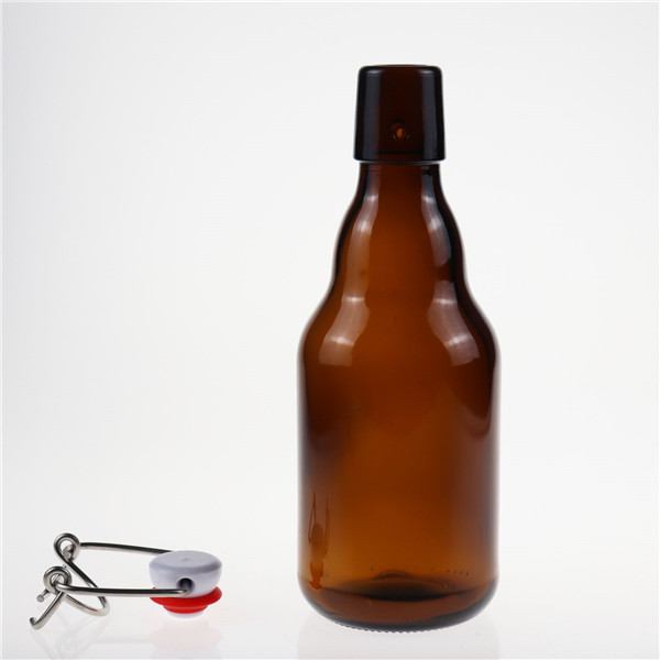 330ml amber beer bottle with swing top