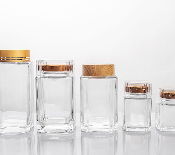 Various-sized Clear Square Jars