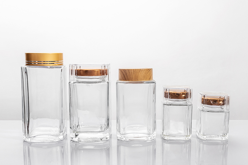 Various-sized Clear Square Jars