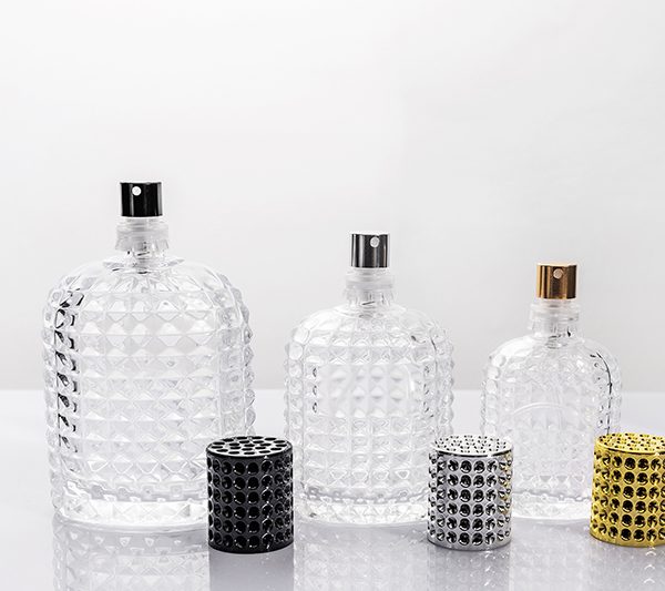 30ml 50ml 100ml Diamond Cut Clear Glass Perfume Bottle with Spray Pump