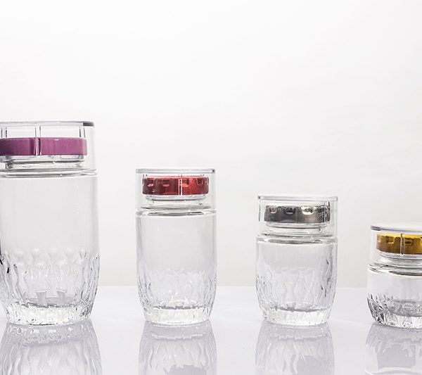60ml 80ml 120ml 280ml Clear Decorated Jar with colorful lids