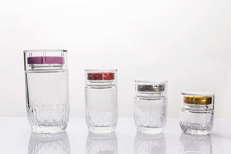 60ml 80ml 120ml 280ml Clear Decorated Jar with colorful lids