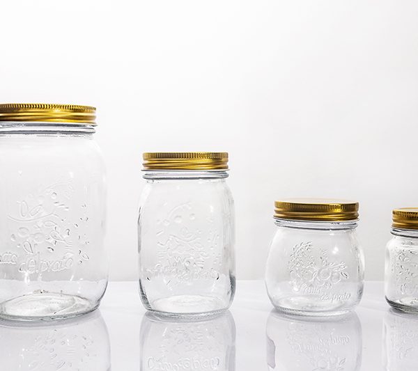 150ml 300ml 500ml 1000ml Clear Round Jars with patterns or words
