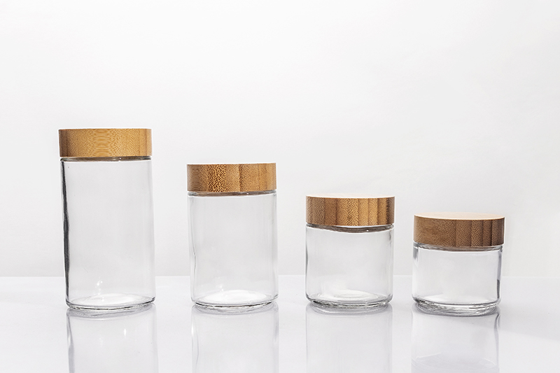 60ml 90ml 150ml 180ml Round Transparent Jar with Wooden Lid