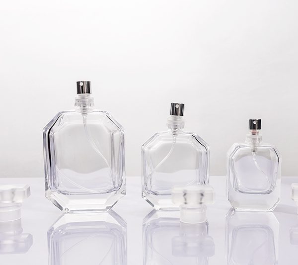 30ml 50ml 100ml Octagonal Clear Glass Perfume Bottle with Matte Cap