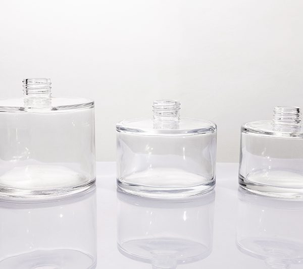 200ml 250ml 500ml Short Cylindrical Clear Glass Reed Diffuser Bottle Series