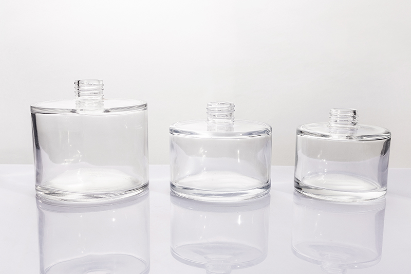 200ml 250ml 500ml Short Cylindrical Clear Glass Reed Diffuser Bottle Series