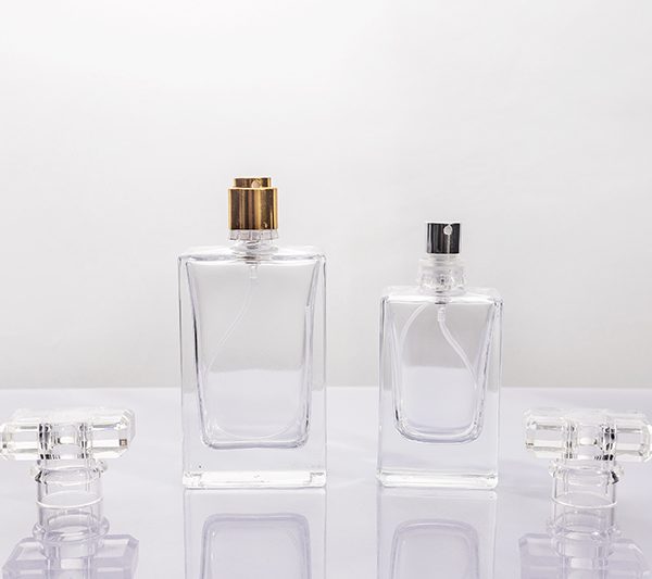 30ml 50ml Clear Glass Perfume Bottle with Interchangeable Crystal Cap