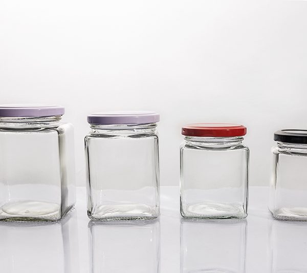 200ml 300ml 380ml 500ml Jars of Square-shaped with Screw lids