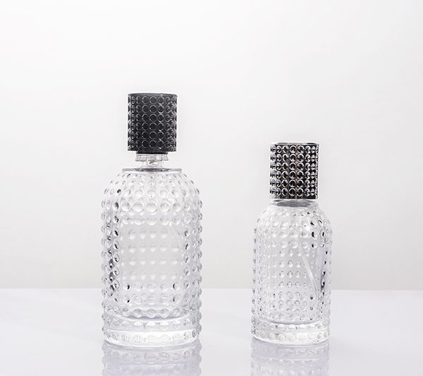 100ml 150ml Hobnail Clear Glass Perfume Bottle with Metal Cap