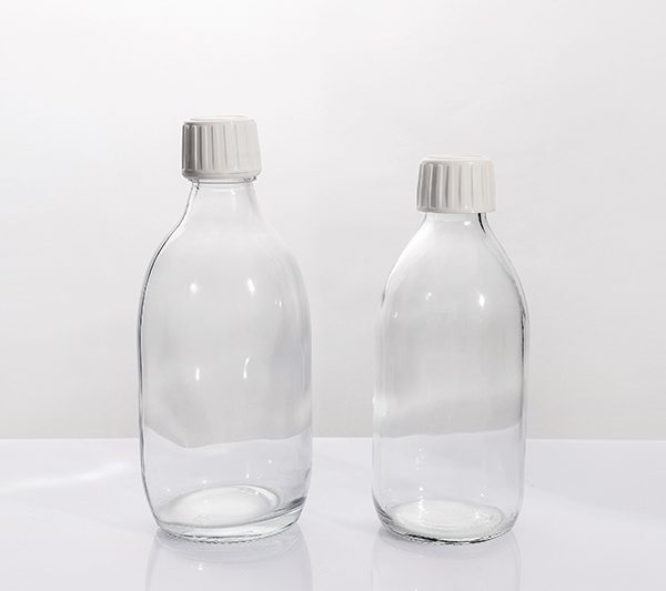 200ml 250ml 300ml Clear Glass Aromatherapy Bottle with White Ribbed Cap