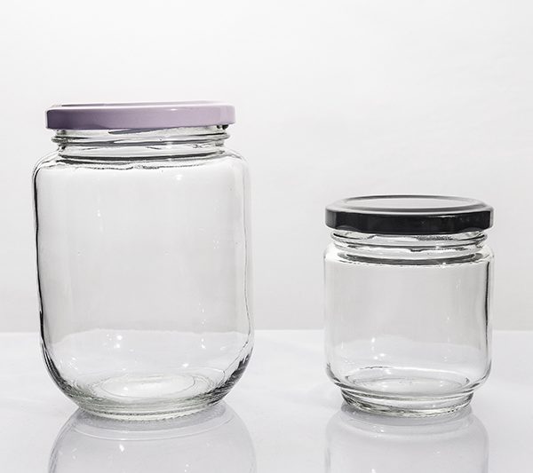 500ml Round Belly Glass Jars with a Minimalist Design
