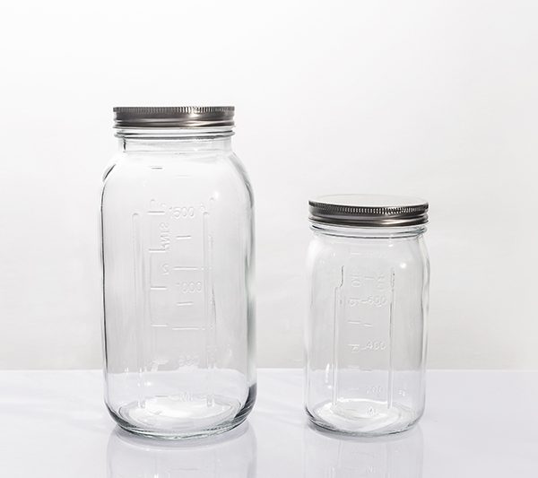 1800ml 900ml Graduated Mason Glass Jars