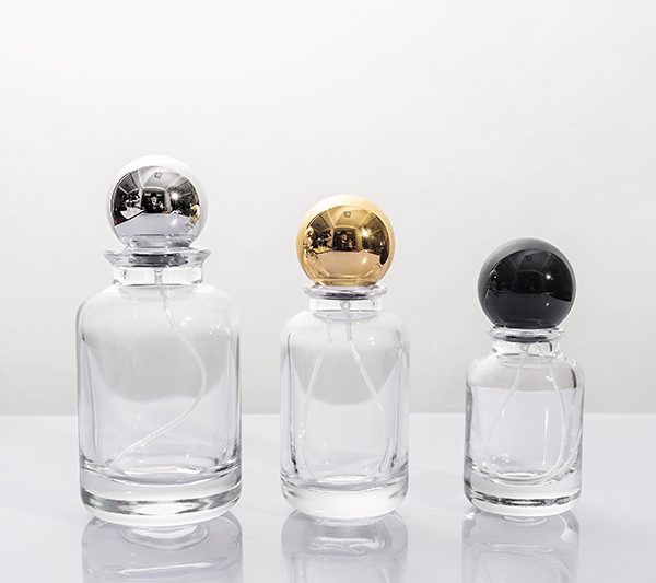 30ml 50ml 100ml Round Cylindrical Clear Glass Perfume Bottle with Ball Cap