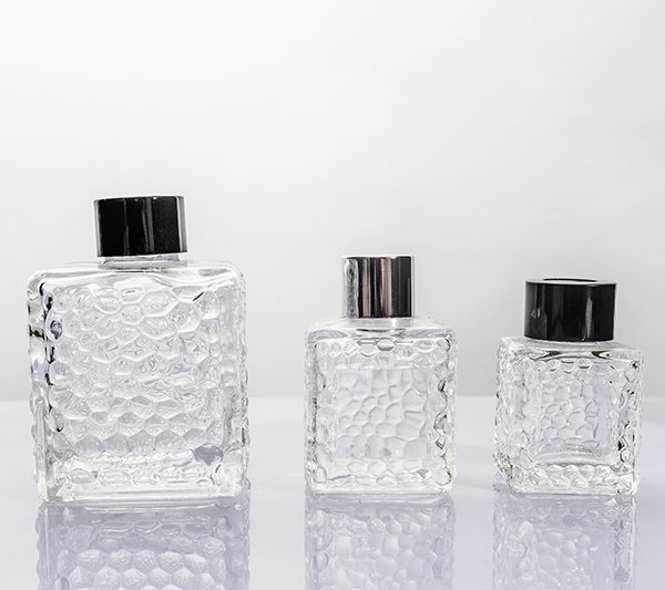 50ml 80ml 220ml Honeycomb Embossed Clear Glass Perfume Bottle
