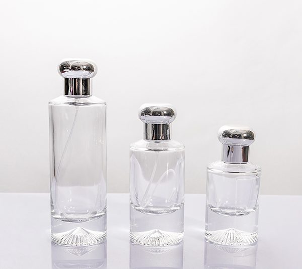 30ml 50ml 100ml Clear Glass Perfume Bottle with Fan-shaped Base
