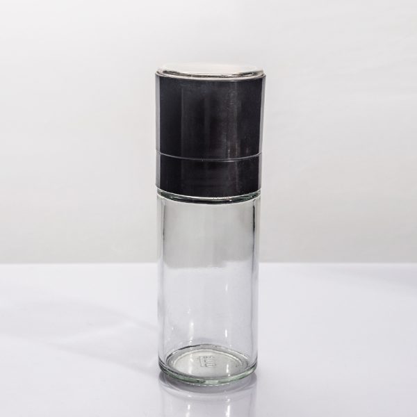 Cylindrical Glass Spice Grinder Bottle
