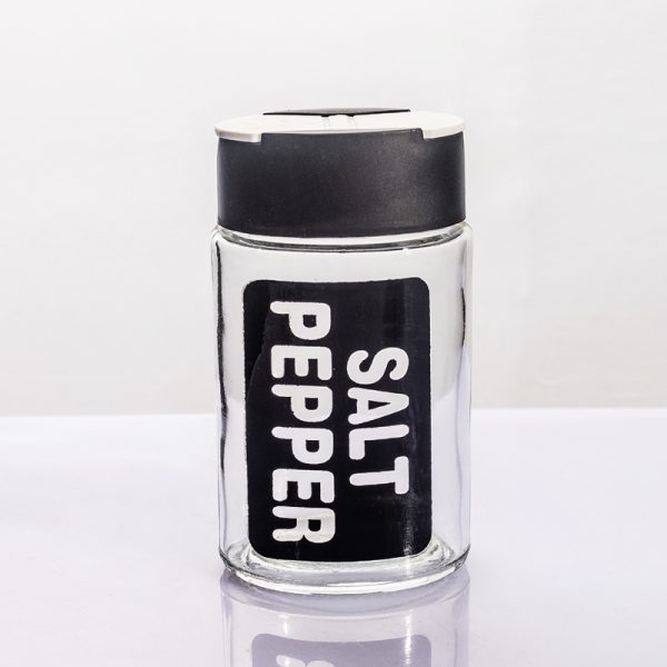 Labeled Salt & Pepper Glass Shaker