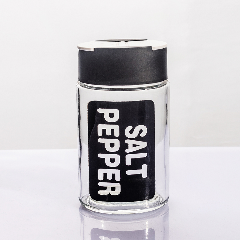 Labeled Salt & Pepper Glass Shaker